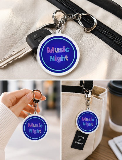 Music Night 音樂夜｜圓形鑰匙圈
